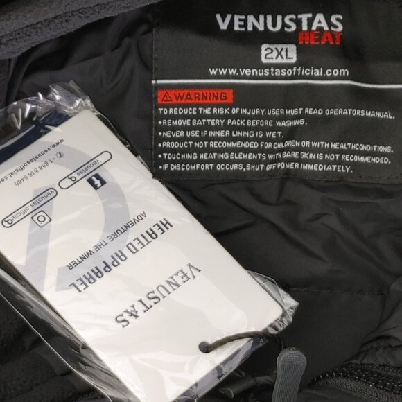 Venustas Heated Winter Jacket Men's XXL M2167 (NO BATTERY) Black Color - Picture 12 of 16